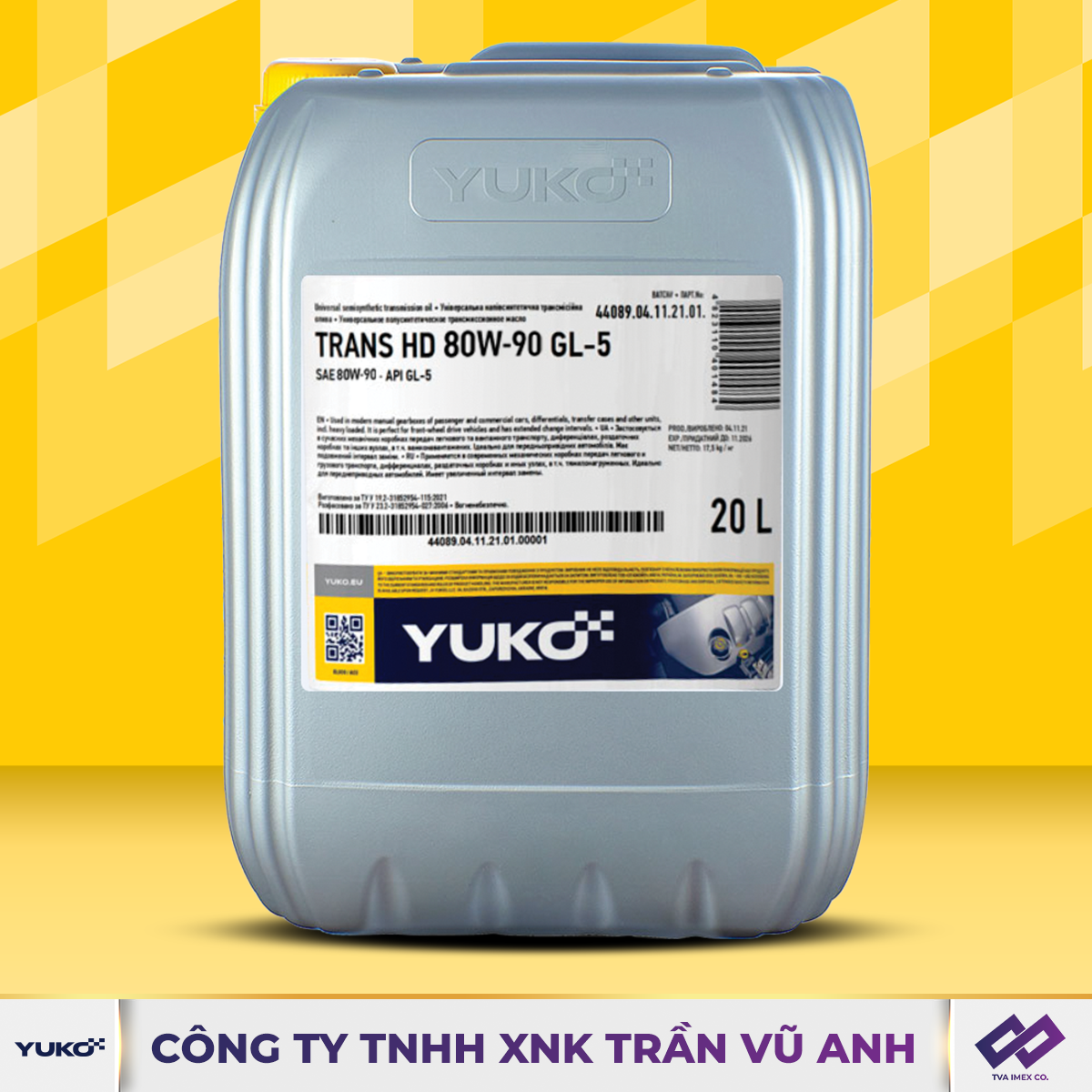 YUKO TRANMISSION OIL 80W90 GL-5 20L